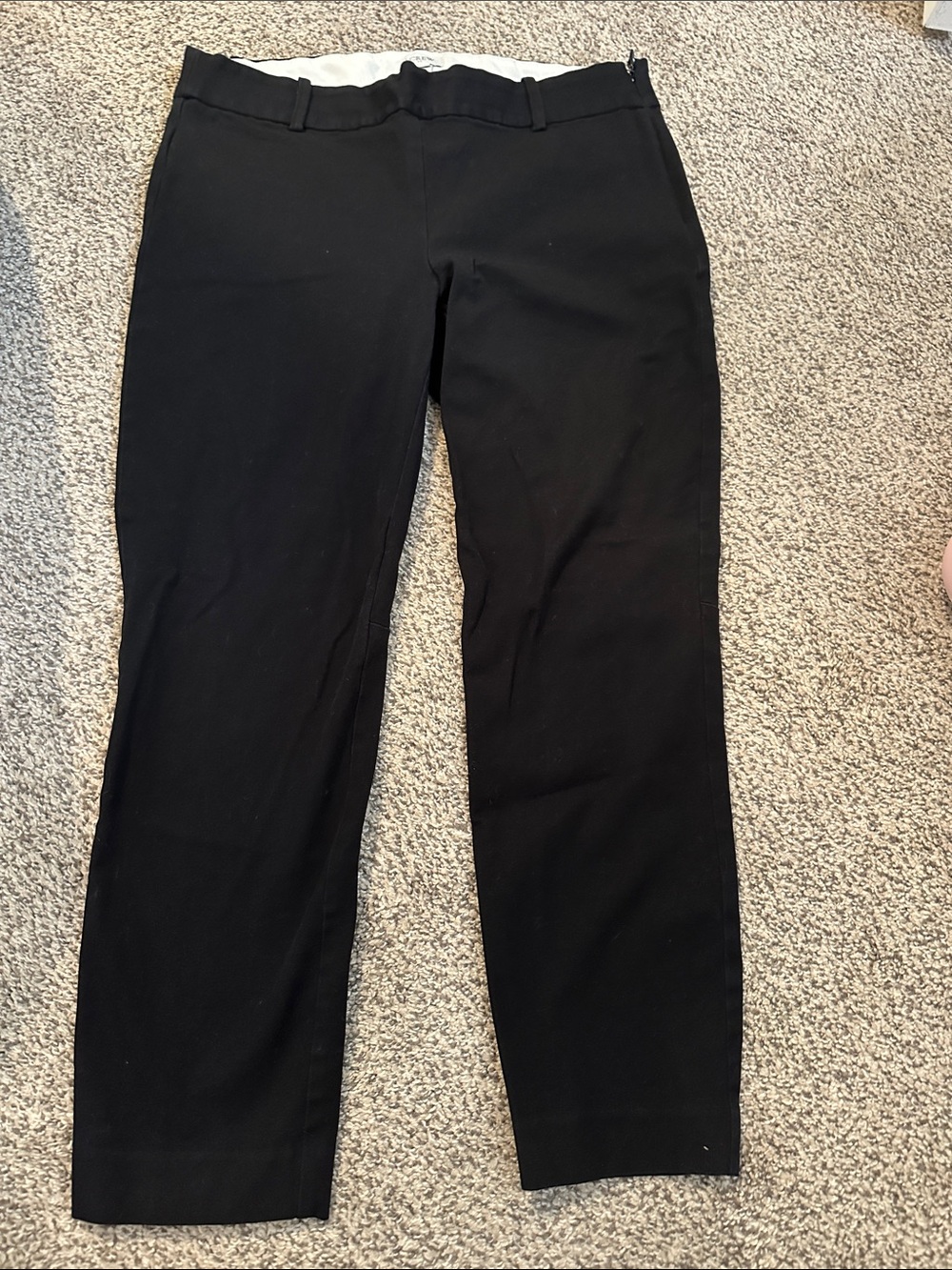 J. Crew Black Ankle-Length Straight Leg Pants